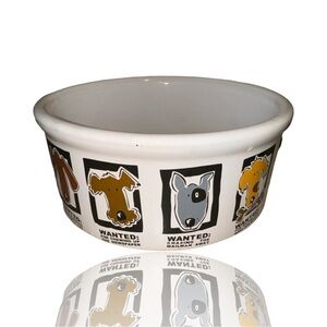 Riviana Van Beers Stoneware Dog Bowl by Signature: NWOT: DOGS/Mugshot